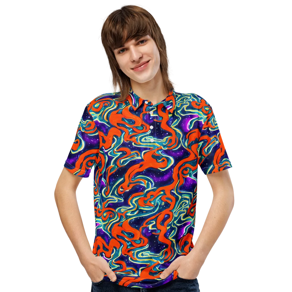 Flamewarp on Men's Slim Fit Polo Shirt — Front
