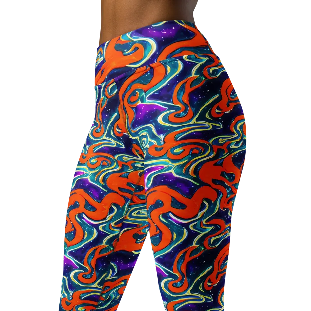 Flamewarp on Yoga Leggings — Left Front
