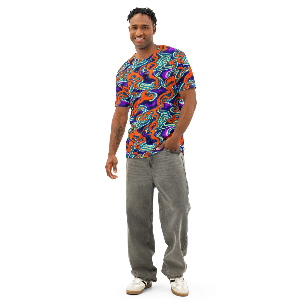 Flamewarp on Men's Cotton Crew Neck T-Shirt — Front