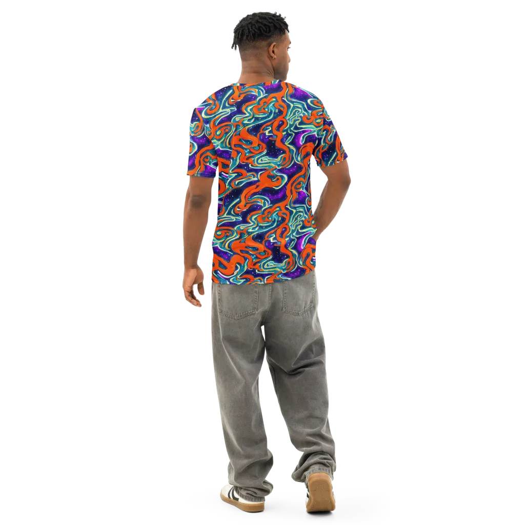 Flamewarp on Men's Cotton Crew Neck T-Shirt — Back