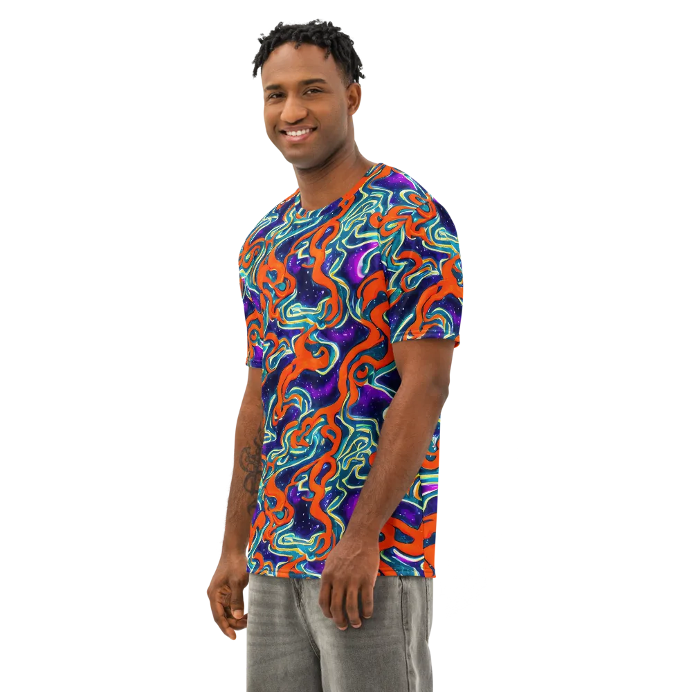 Flamewarp on Men's Cotton Crew Neck T-Shirt — Left Front