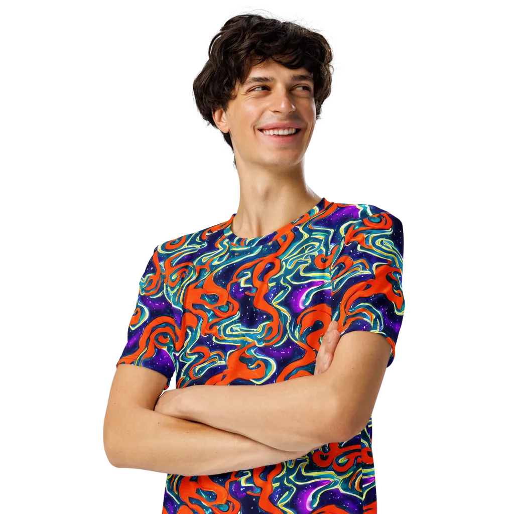 Flamewarp on Men's Crew Neck T-Shirt — Left Front