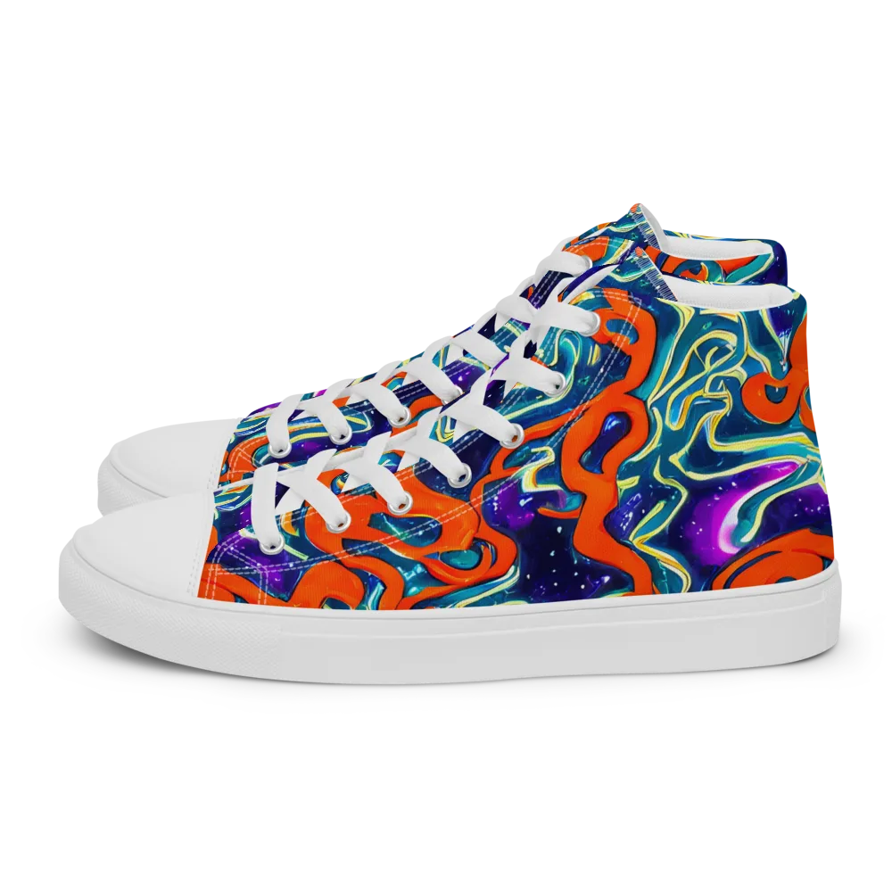 Flamewarp on Men's High Top Canvas Shoes — Left