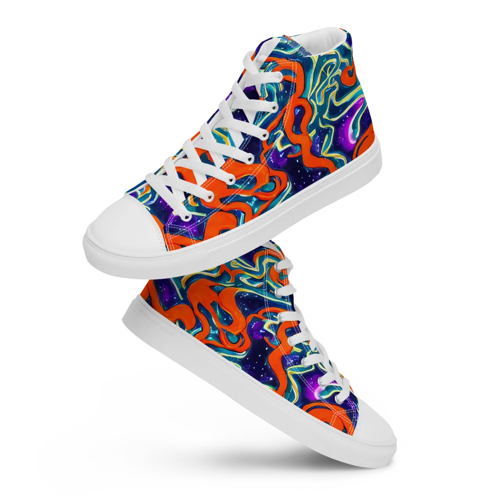 Flamewarp on Men's High Top Canvas Shoes — Front