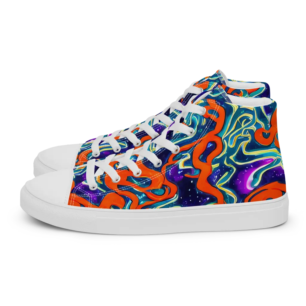 Flamewarp on Women's High Top Canvas Shoes — Left
