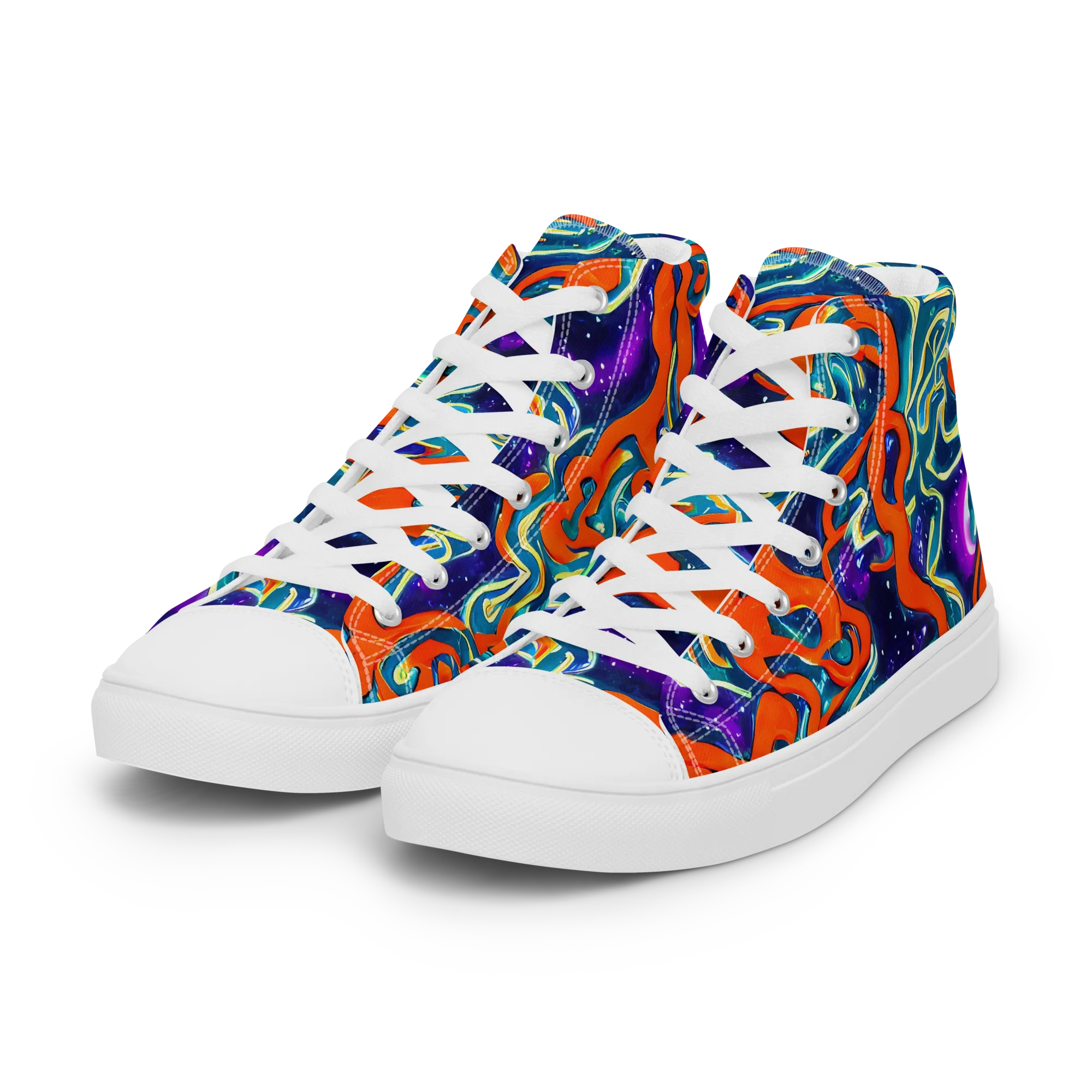 Flamewarp on Women's High Top Canvas Shoes — Left Front