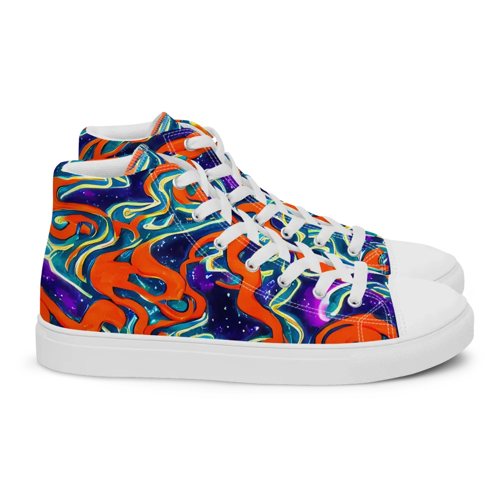Flamewarp on Women's High Top Canvas Shoes — Right