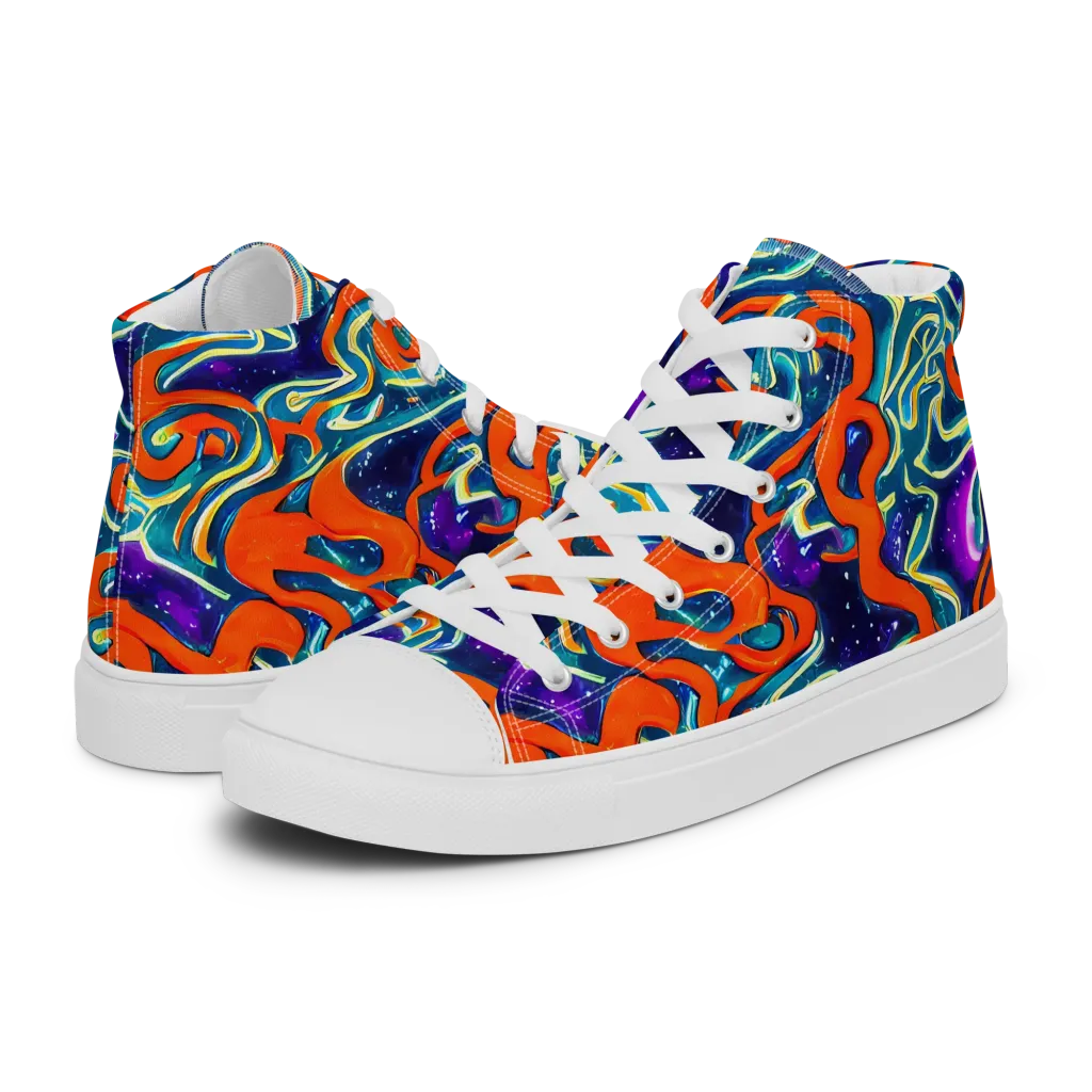 Flamewarp on Women's High Top Canvas Shoes — Left