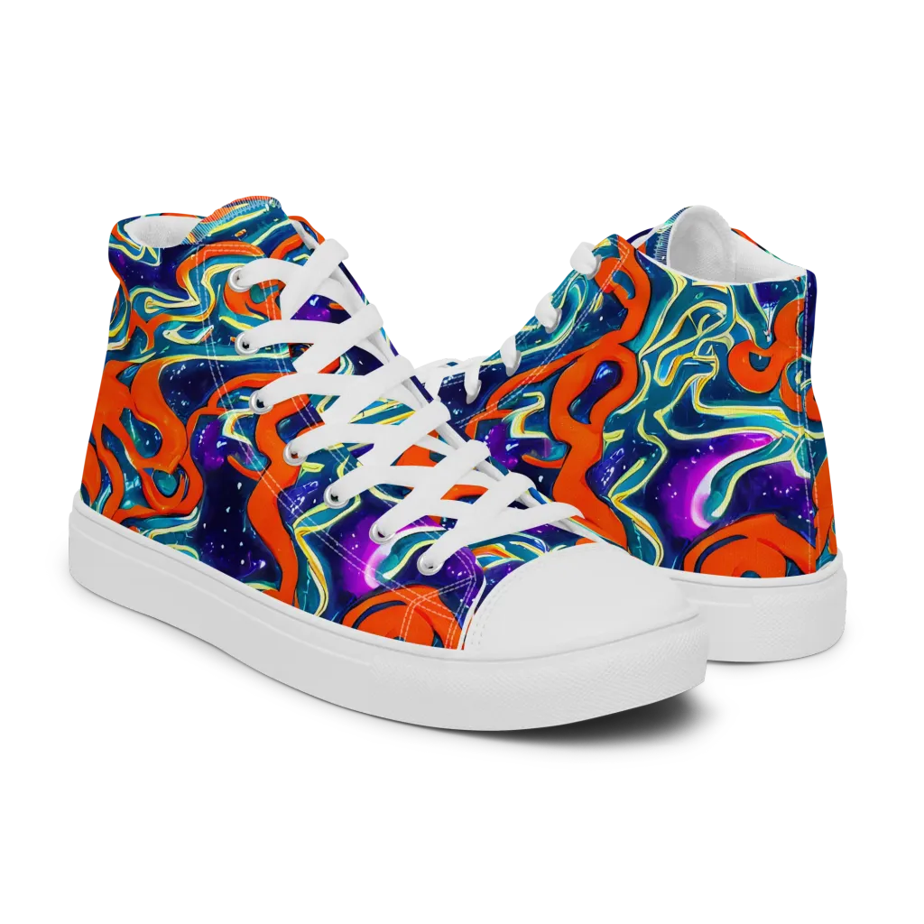 Flamewarp on Women's High Top Canvas Shoes — Right