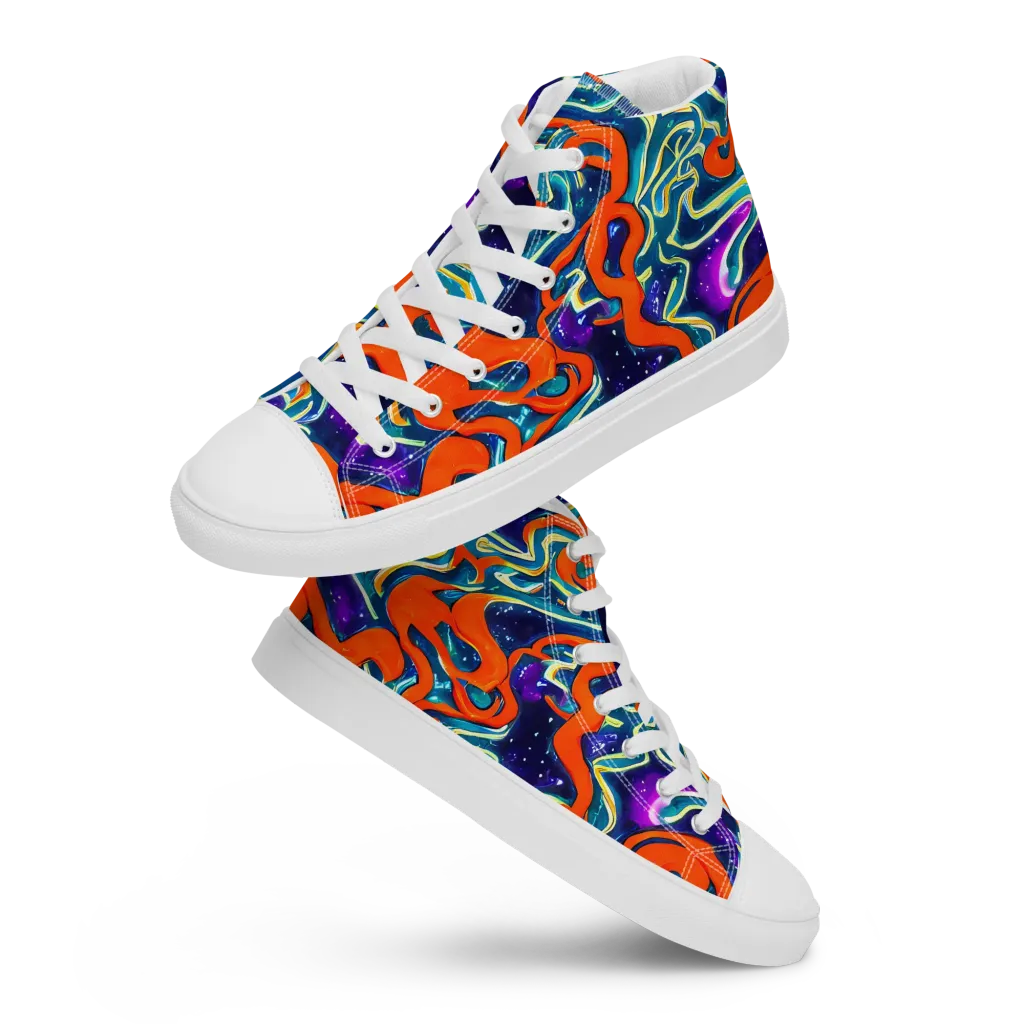 Flamewarp on Women's High Top Canvas Shoes — Front