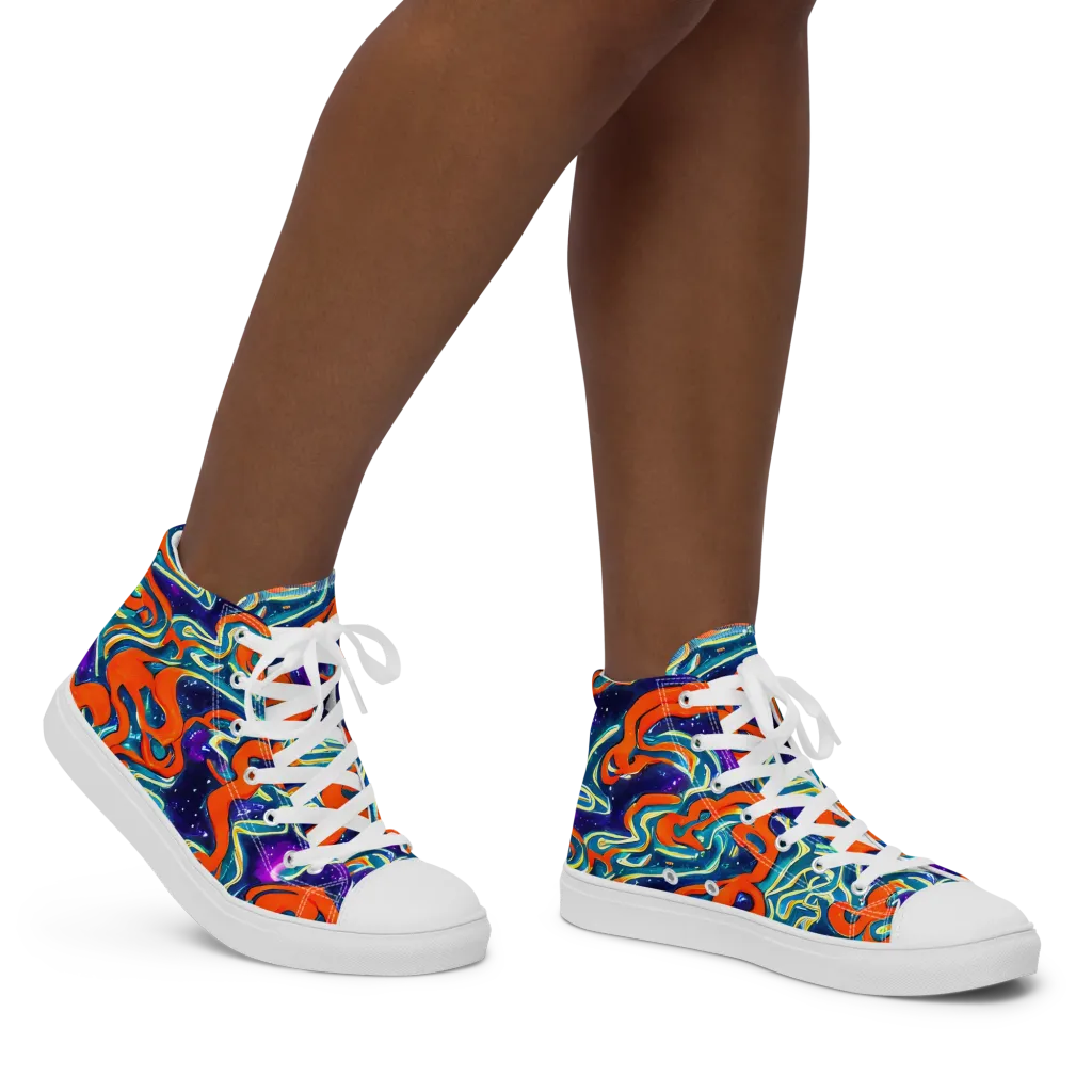 Flamewarp on Women's High Top Canvas Shoes — Right