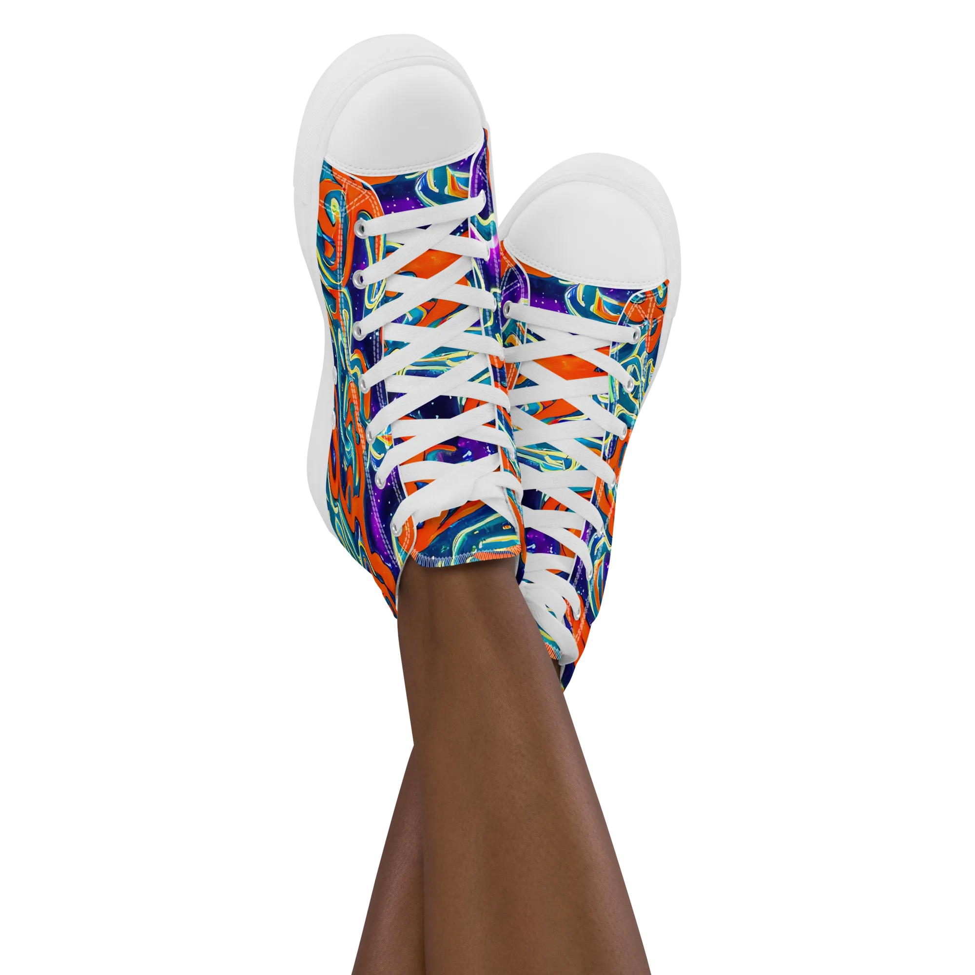 Flamewarp on Women's High Top Canvas Shoes — Front