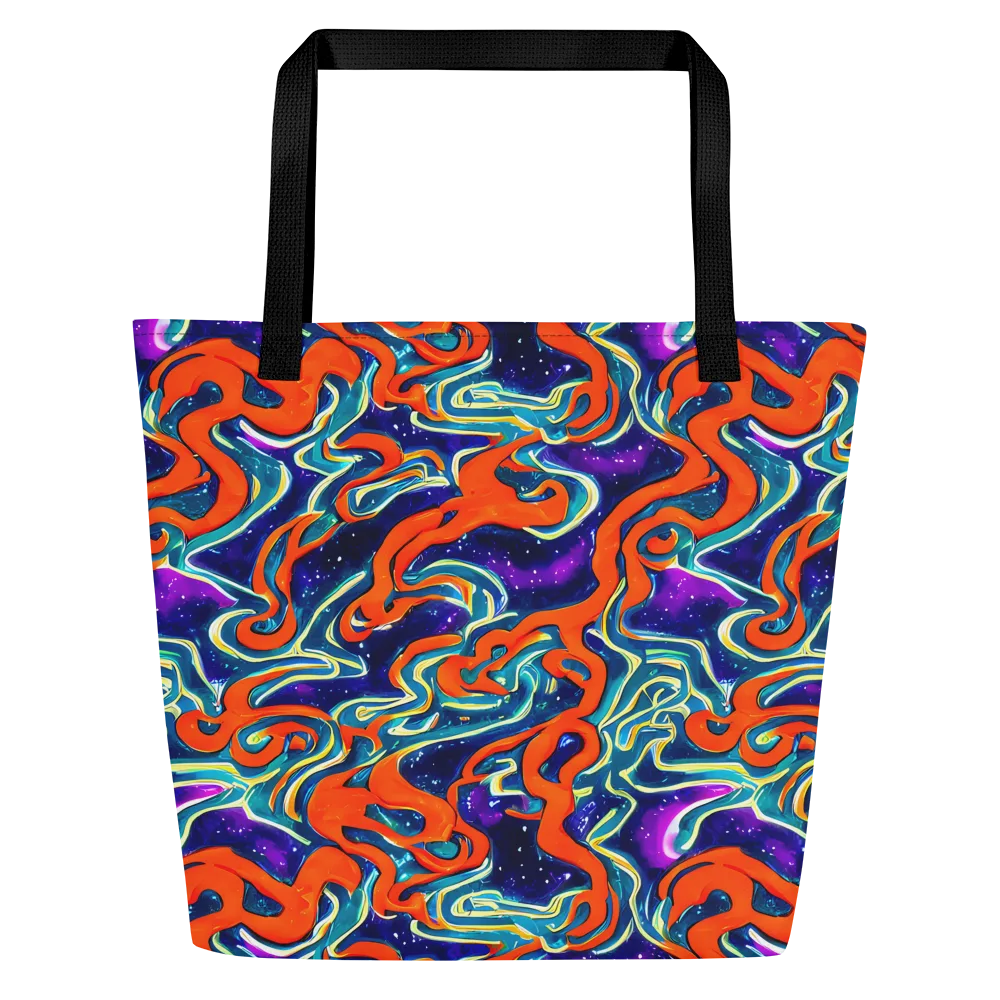 Flamewarp on Large Tote Bag W/ Pocket — Front
