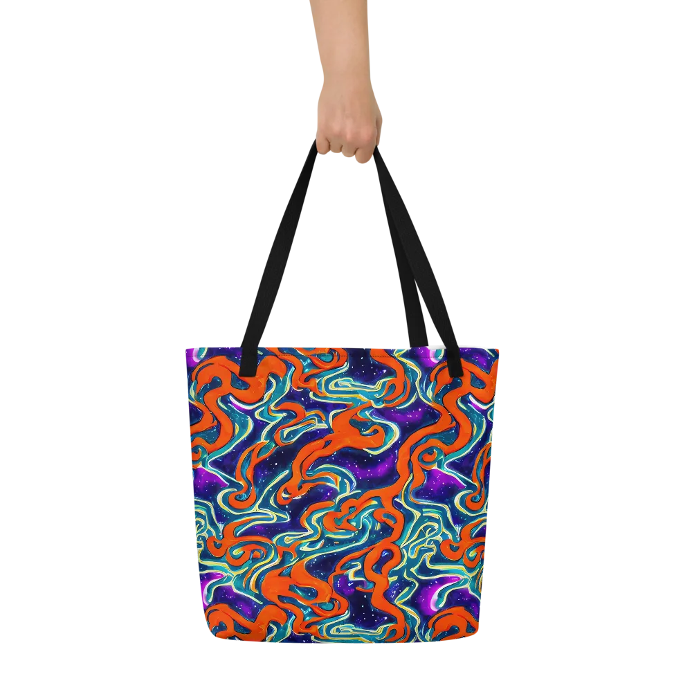 Flamewarp on Large Tote Bag W/ Pocket — Front