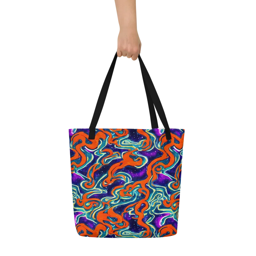 Flamewarp on Large Tote Bag W/ Pocket — Front