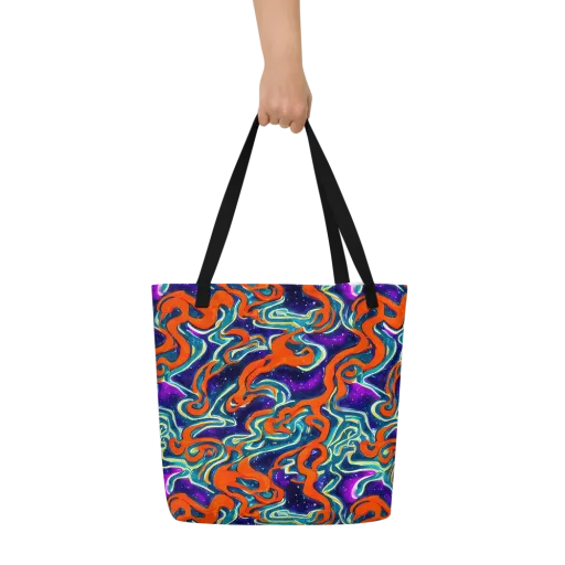 Flamewarp on a Large Tote Bag W/ Pocket