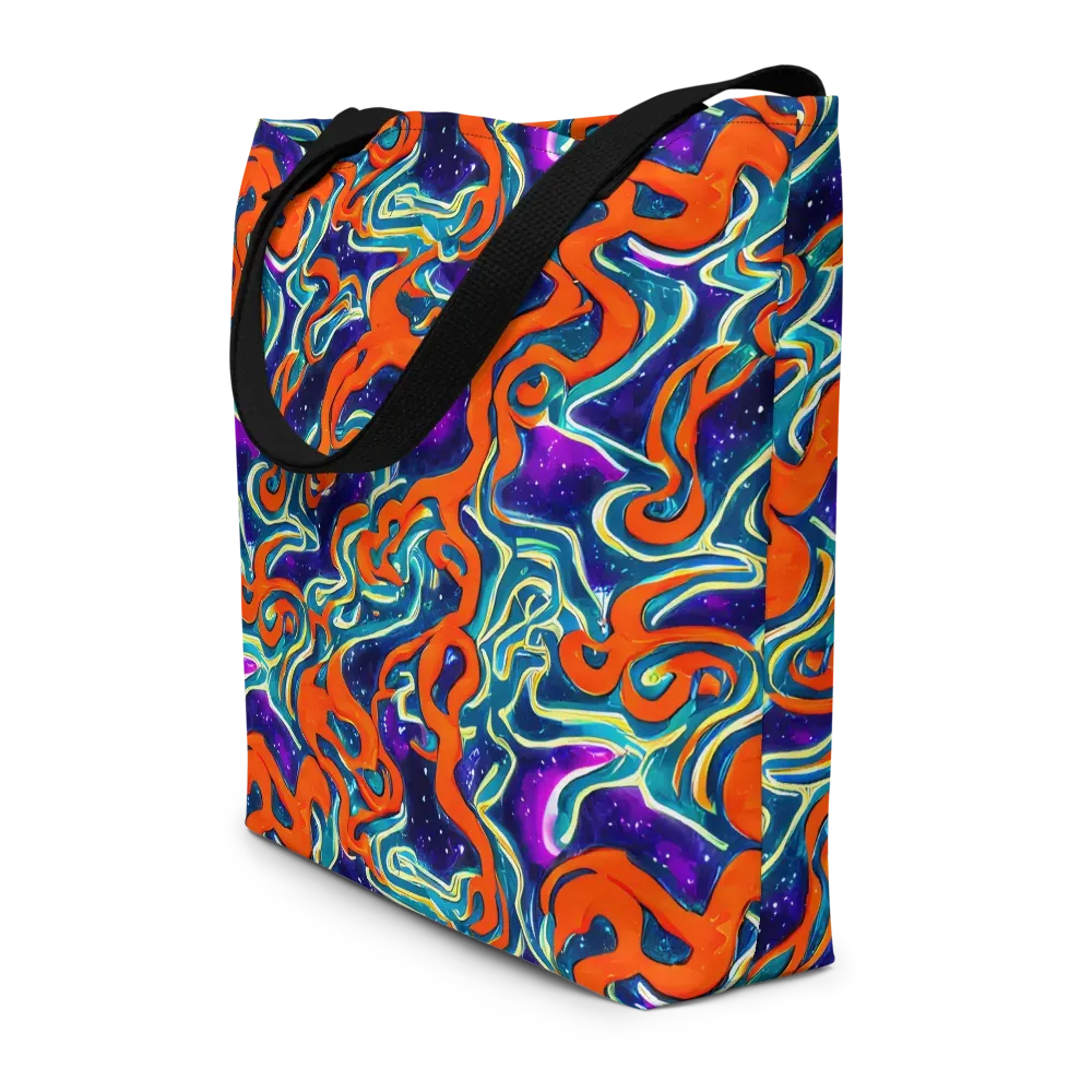 Flamewarp on Large Tote Bag W/ Pocket — Front