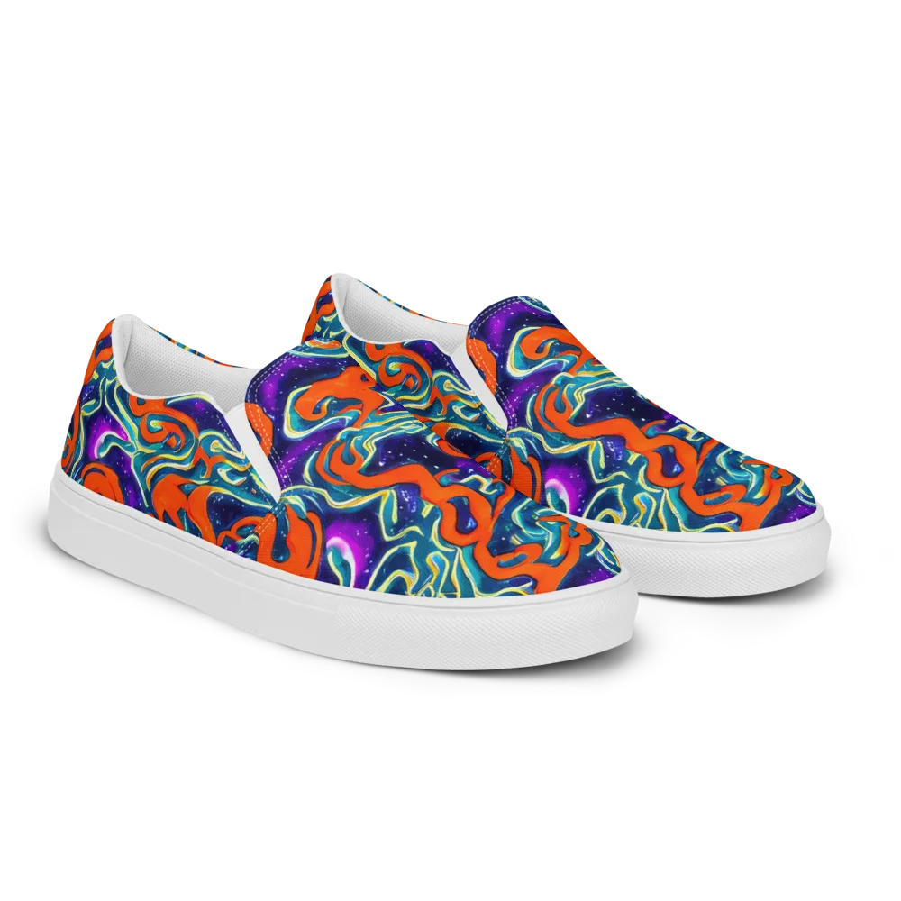 Flamewarp on Women's Slip-On Canvas Shoes — Right Front