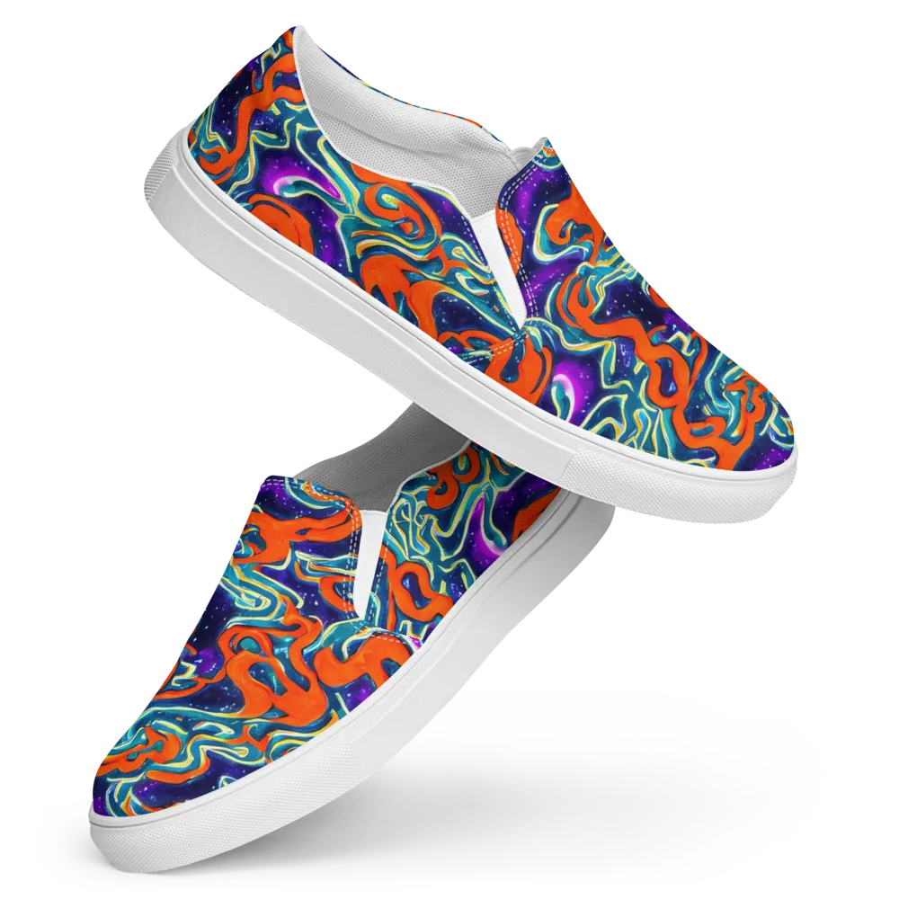 Flamewarp on Women's Slip-On Canvas Shoes — Front