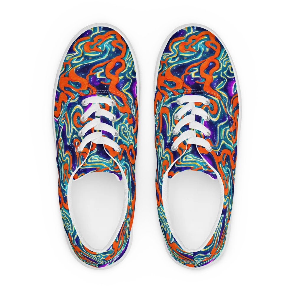 Flamewarp on Men's Lace-Up Canvas Shoes — Front