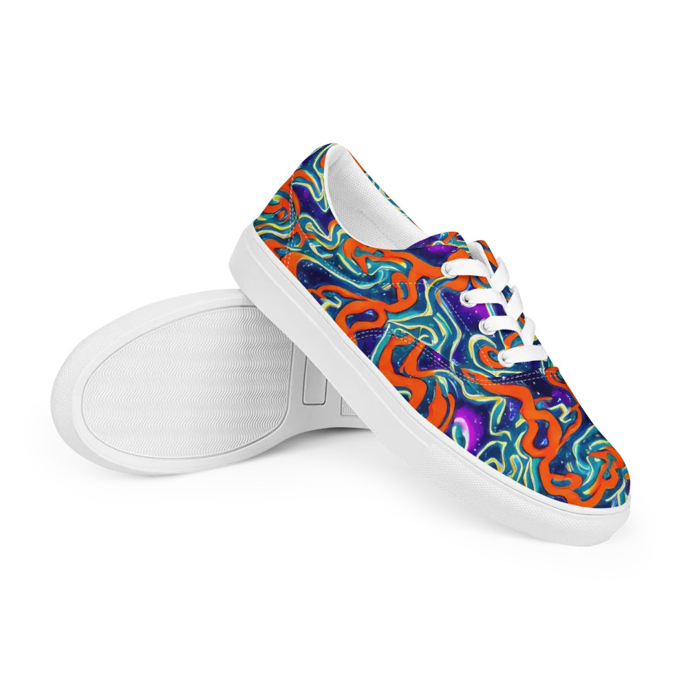 Flamewarp on Men's Lace-Up Canvas Shoes — Right Front