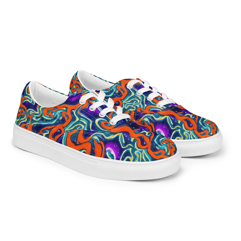 Flamewarp on Men's Lace-Up Canvas Shoes — Right Front