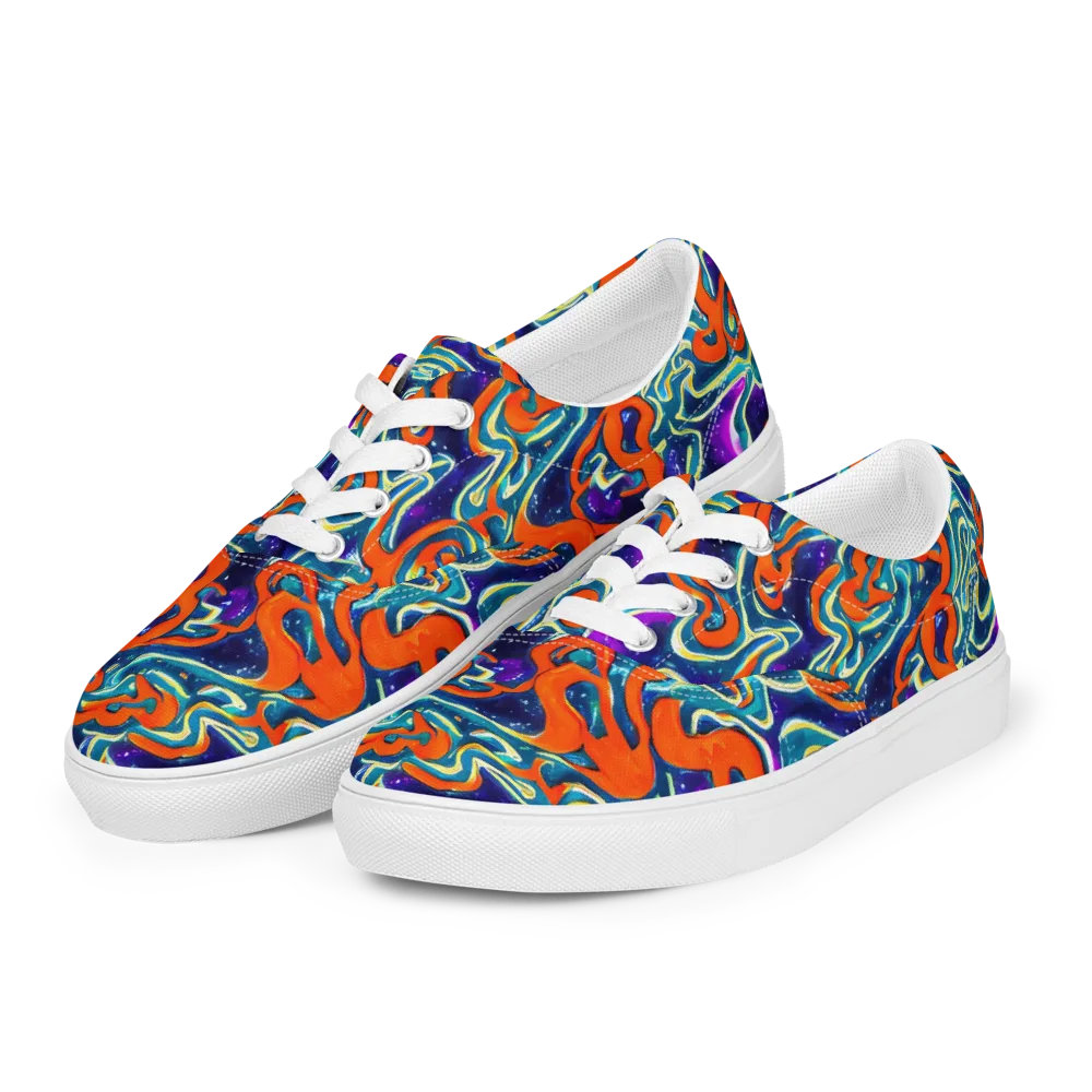 Flamewarp on Men's Lace-Up Canvas Shoes — Left Front