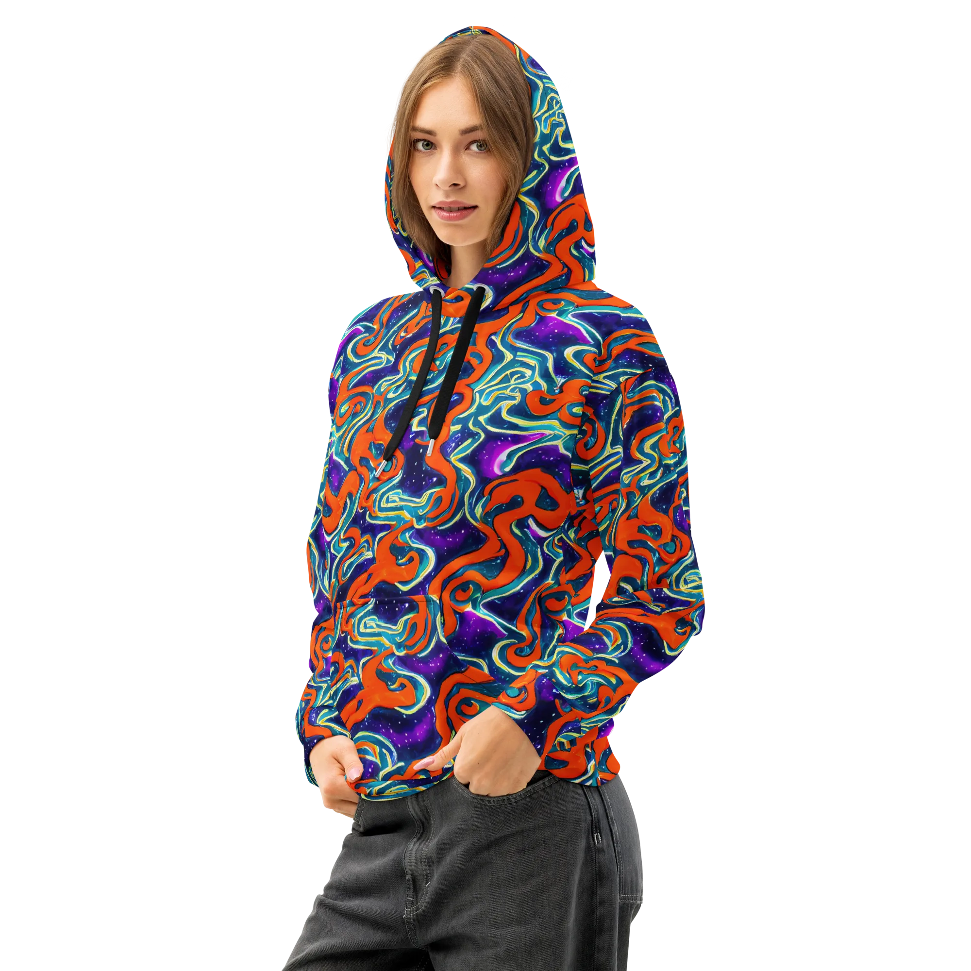 Flamewarp on Cotton Hoodie — Left Front