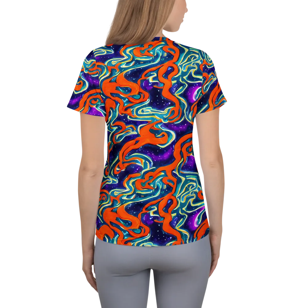 Flamewarp on Women's Athletic T-Shirt — Back