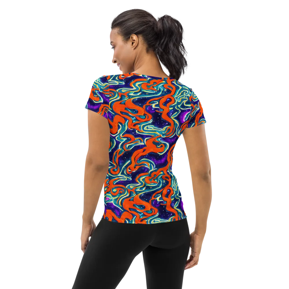 Flamewarp on Women's Athletic T-Shirt — Back
