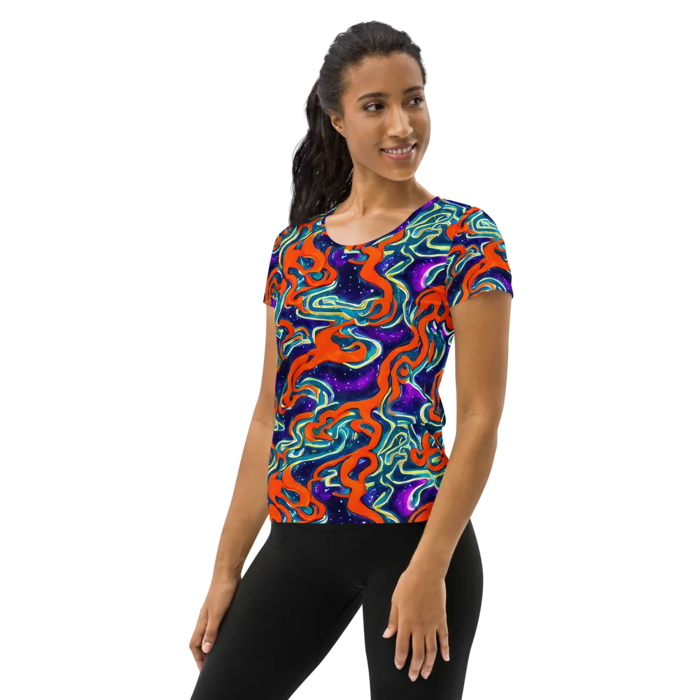 Flamewarp on Women's Athletic T-Shirt — Left