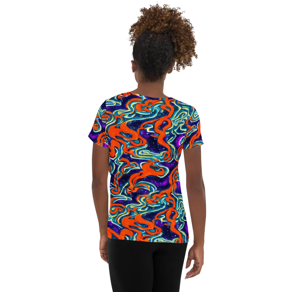 Flamewarp on Women's Athletic T-Shirt — Back