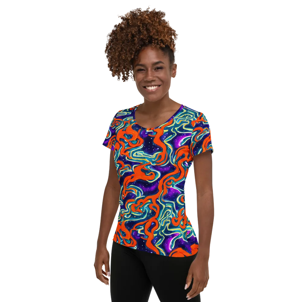 Flamewarp on Women's Athletic T-Shirt — Left