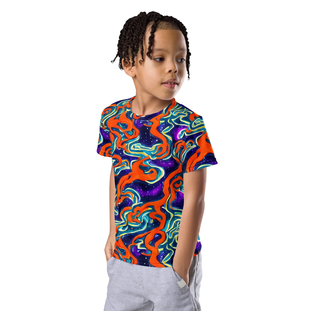 Flamewarp on Kids Crew Neck T-Shirt — Left Front
