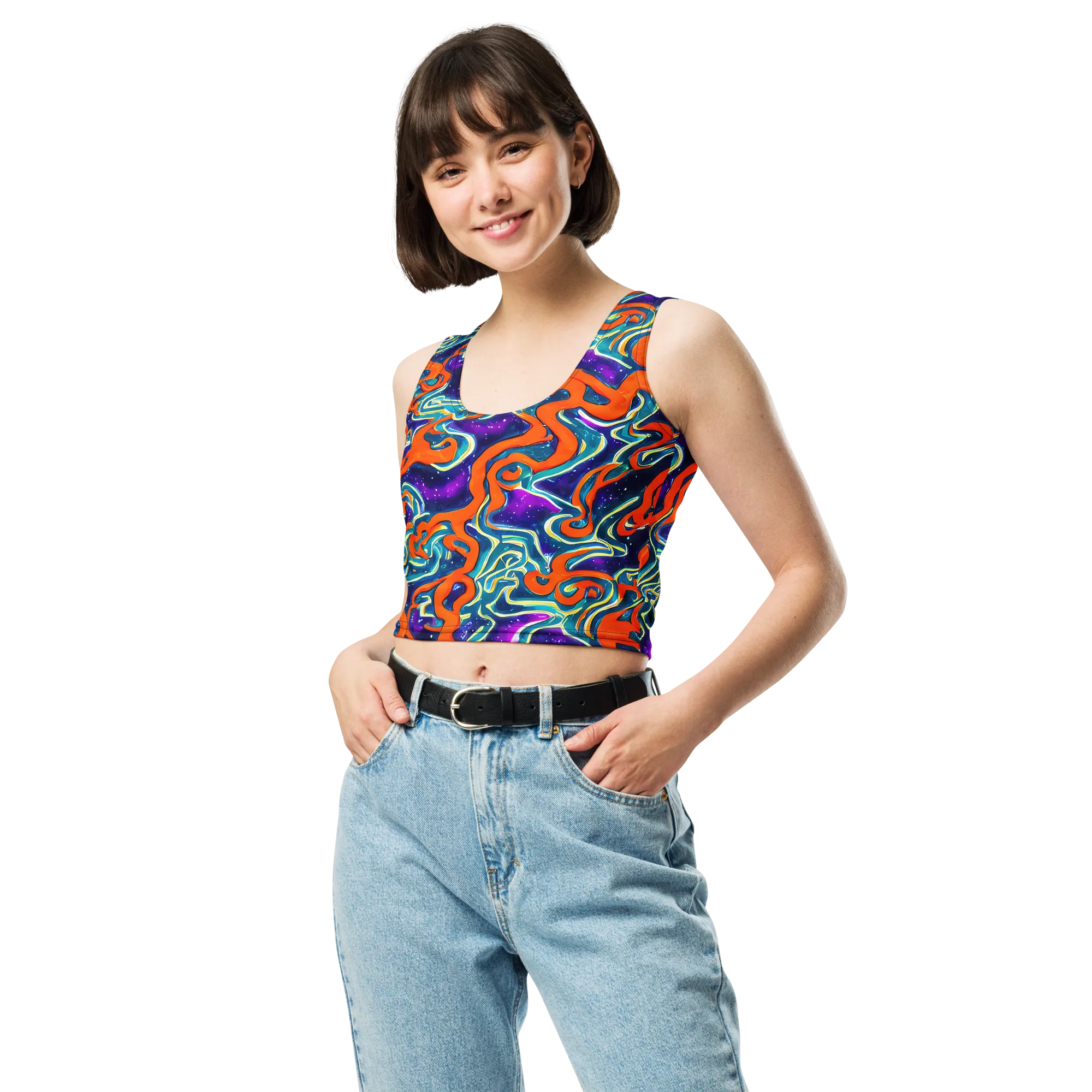 Flamewarp on Crop Top — Front