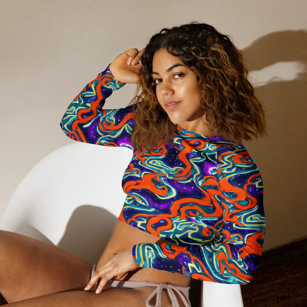 Flamewarp on Long Sleeve Crop Top — Left Front