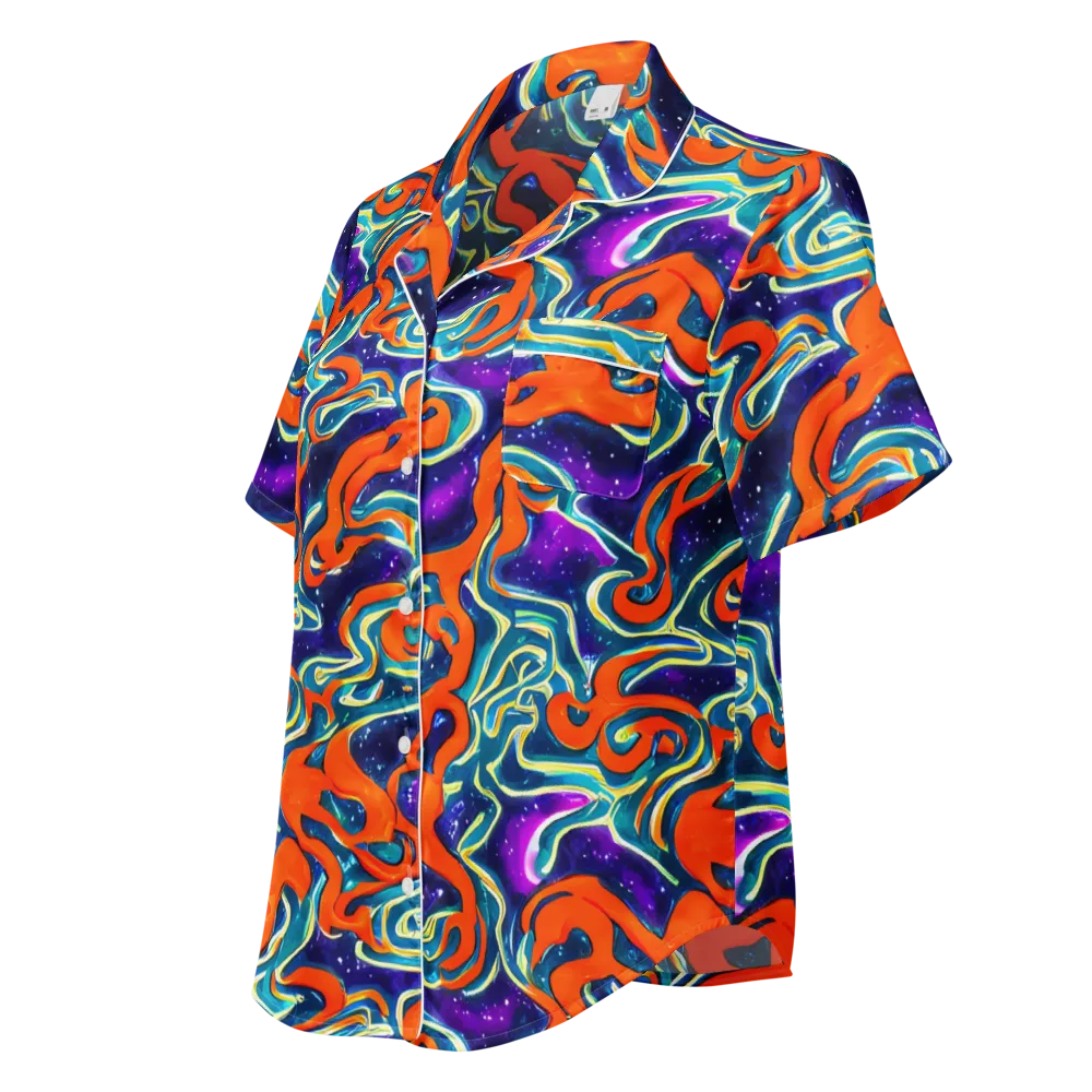 Flamewarp on Women's Short Sleeve Pajama Top — Left Front