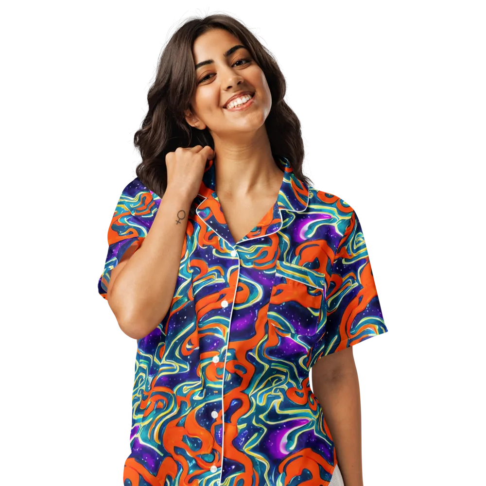 Flamewarp on Women's Short Sleeve Pajama Top — Front