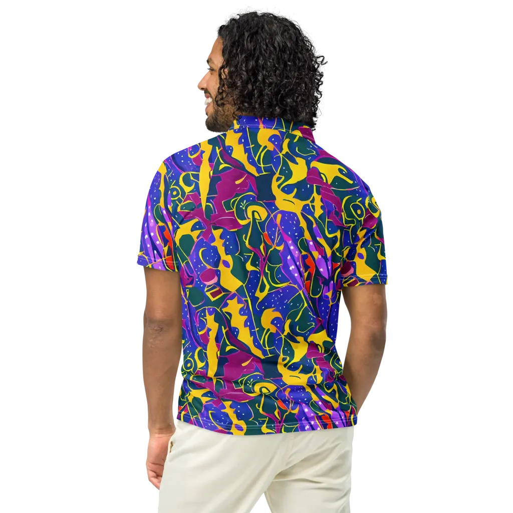 Afterdark Color on Men's Slim Fit Polo Shirt — Back