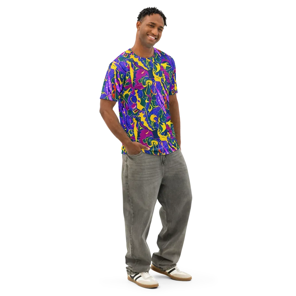 Afterdark Color on Men's Cotton Crew Neck T-Shirt — Right Front