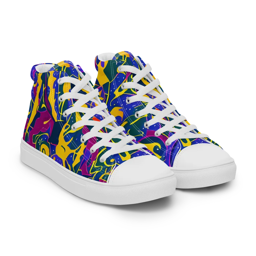 Afterdark Color on Men's High Top Canvas Shoes — Right Front