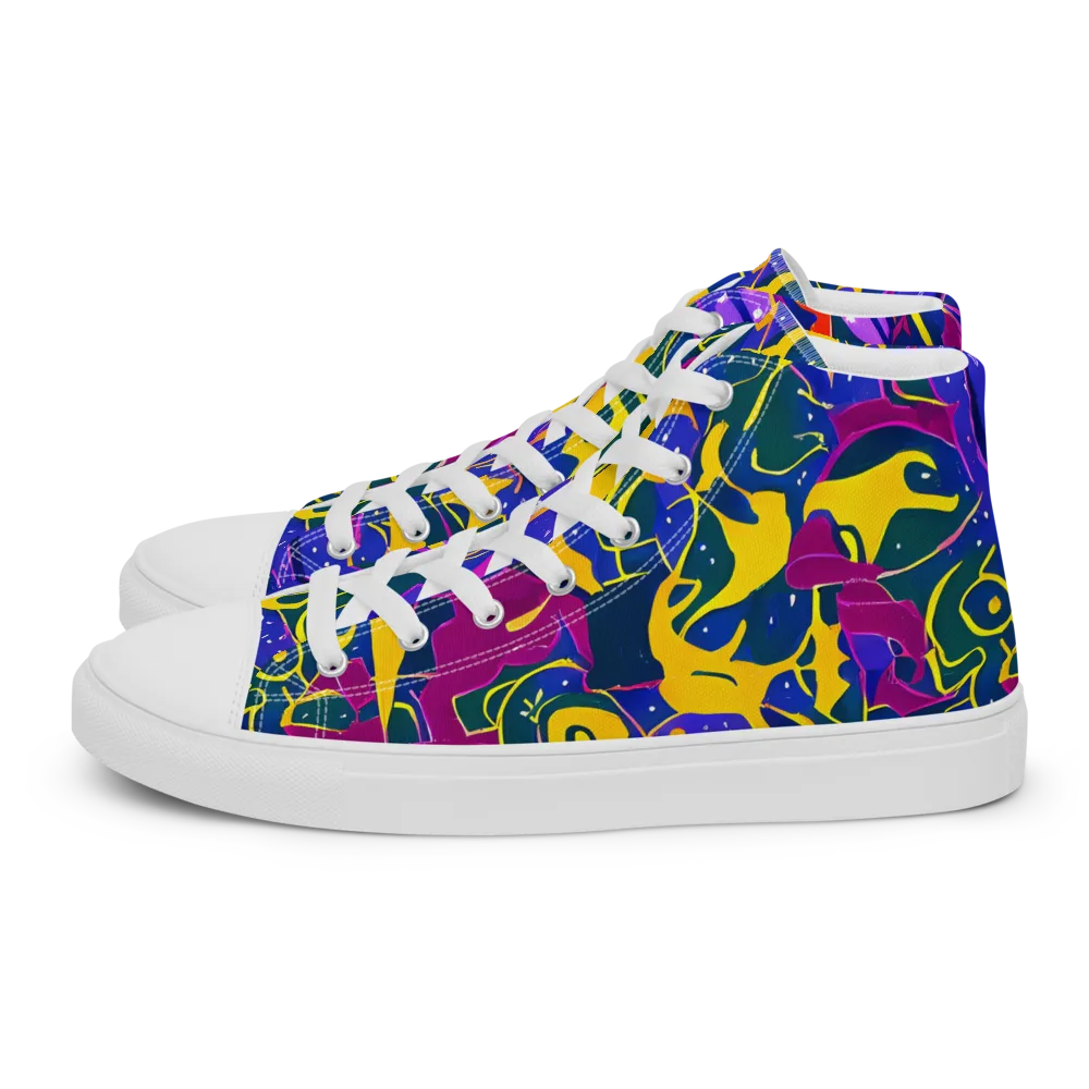 Afterdark Color on Men's High Top Canvas Shoes — Left