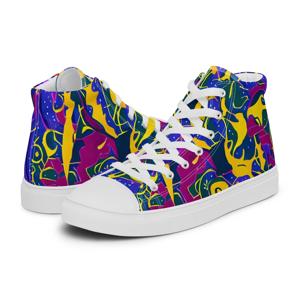 Afterdark Color on Men's High Top Canvas Shoes — Left