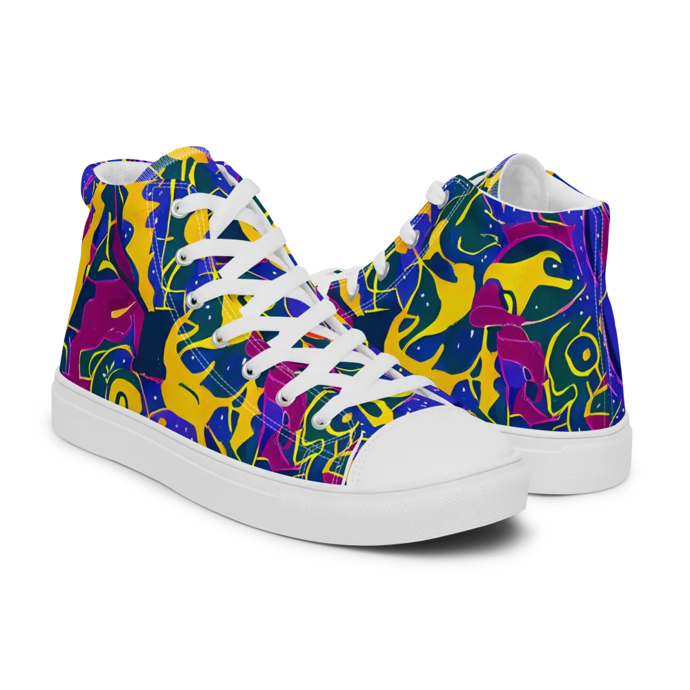 Afterdark Color on Men's High Top Canvas Shoes — Right