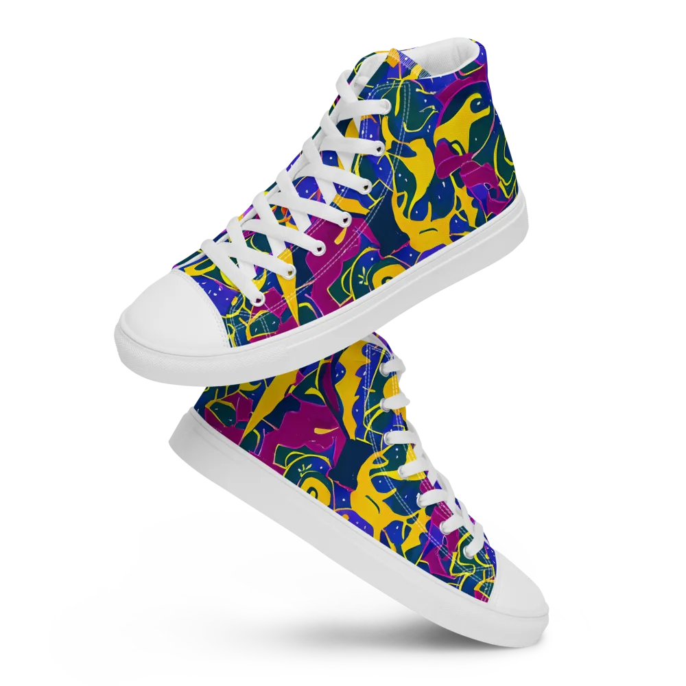 Afterdark Color on Men's High Top Canvas Shoes — Front