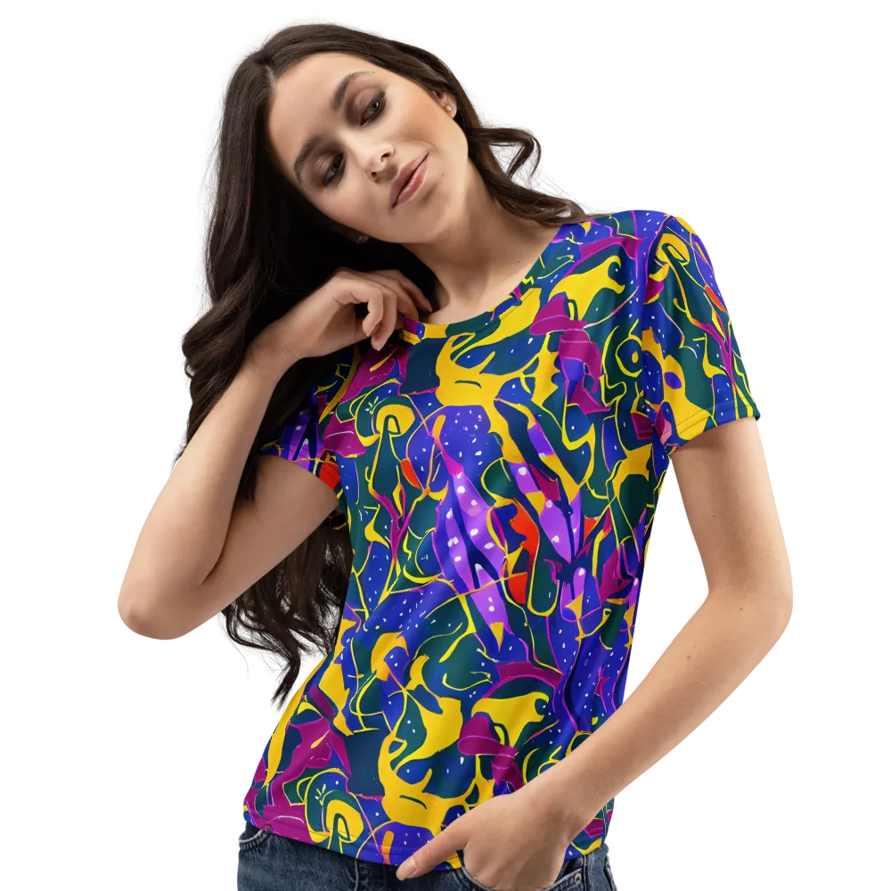 Afterdark Color on Women's Crew Neck T-Shirt — Left Front