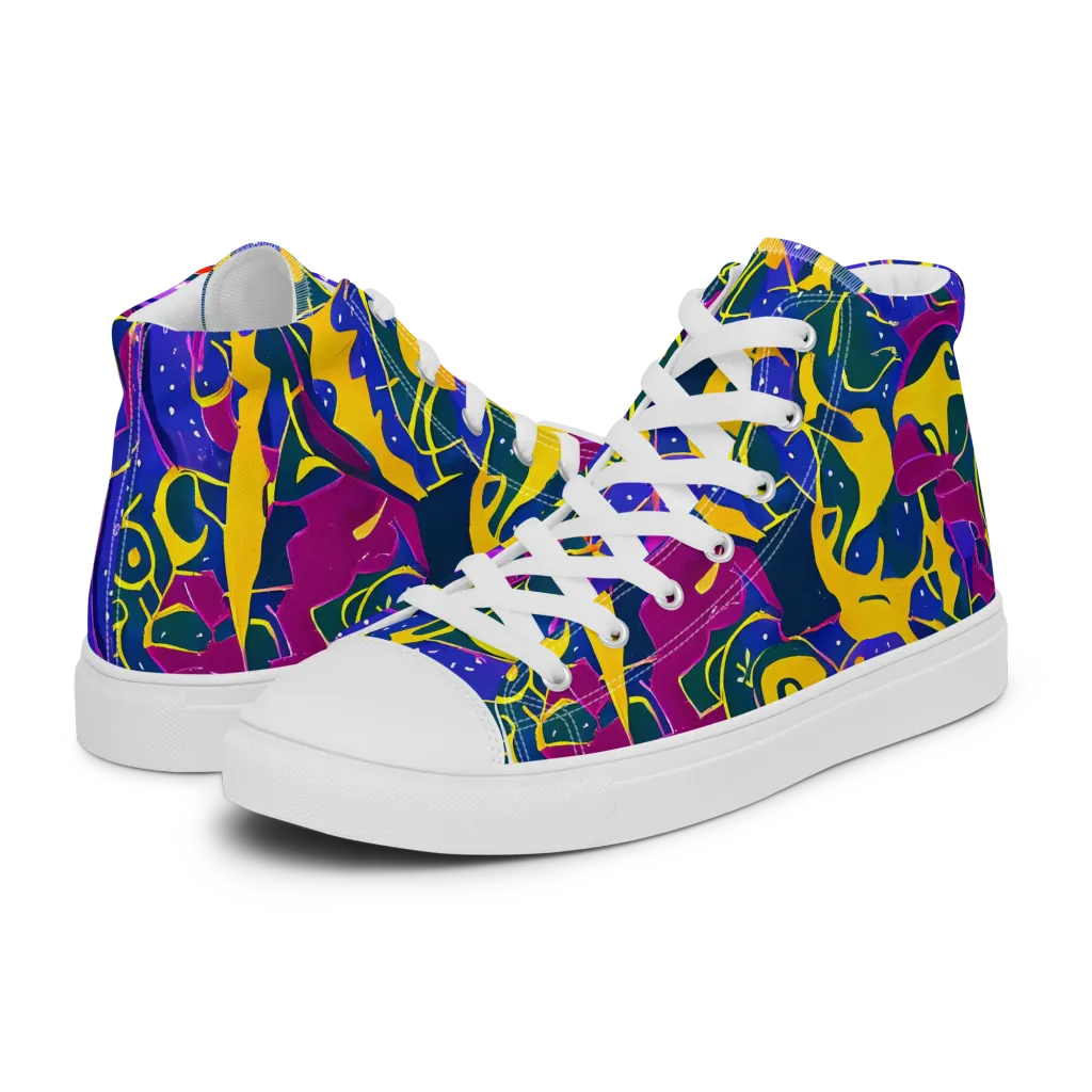 Afterdark Color on Women's High Top Canvas Shoes — Left