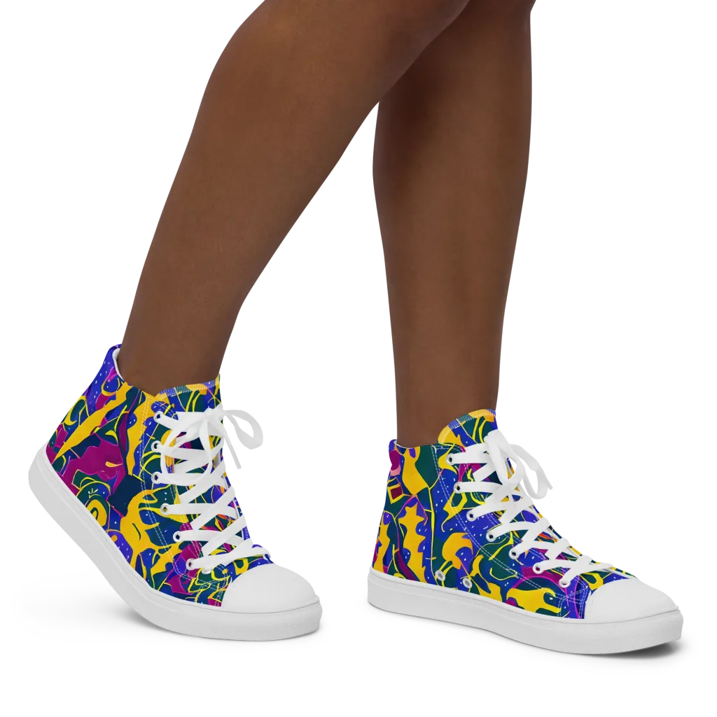 Afterdark Color on Women's High Top Canvas Shoes — Right