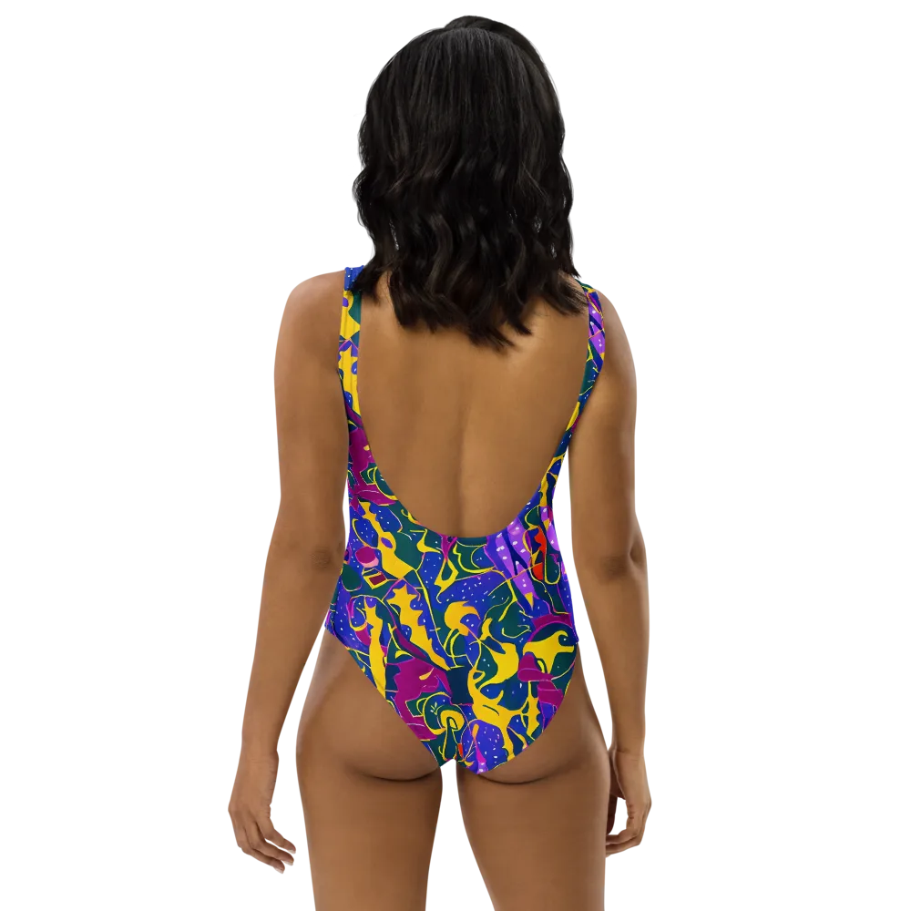 Afterdark Color on One-Piece Swimsuit — Back