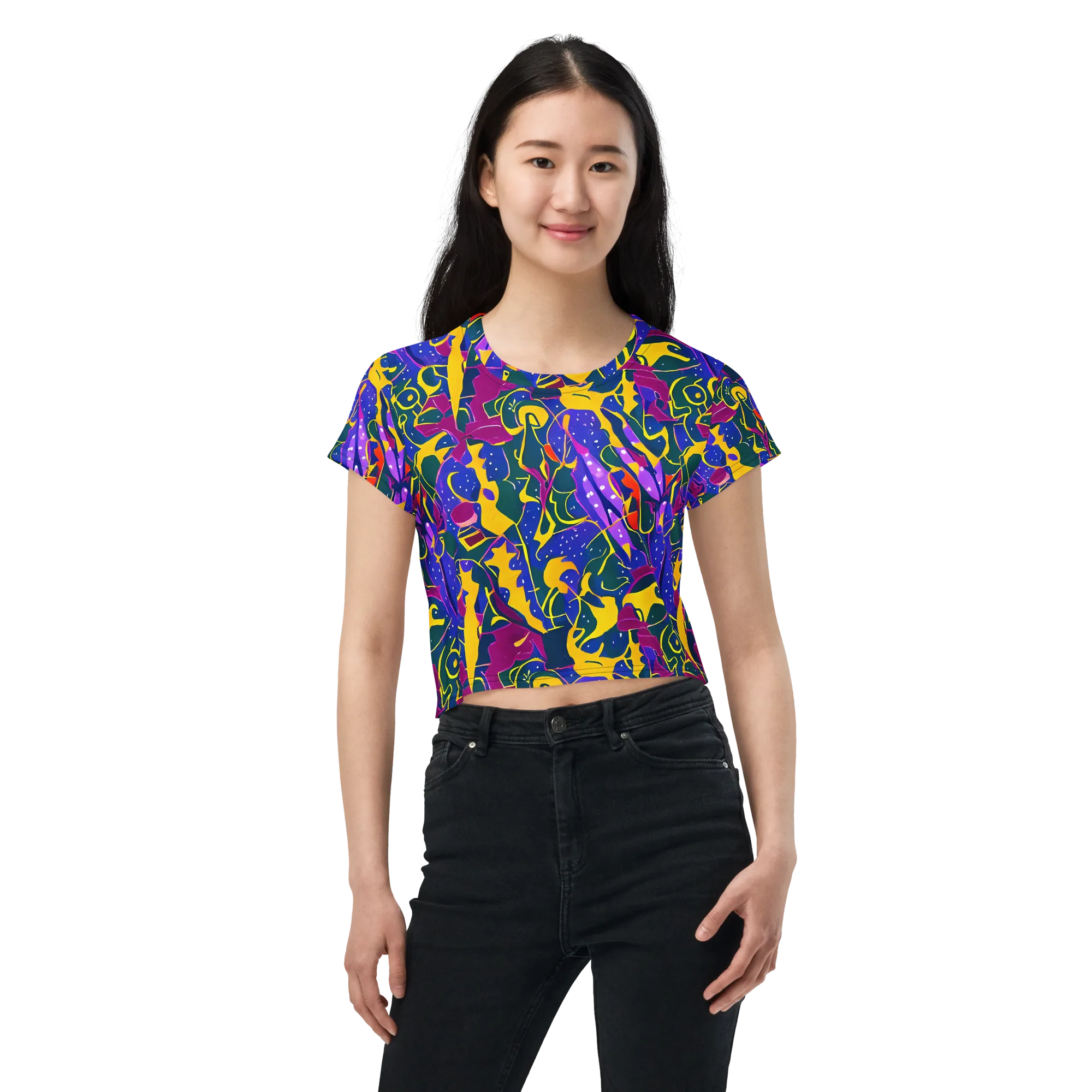 Afterdark Color on Crop Tee — Front